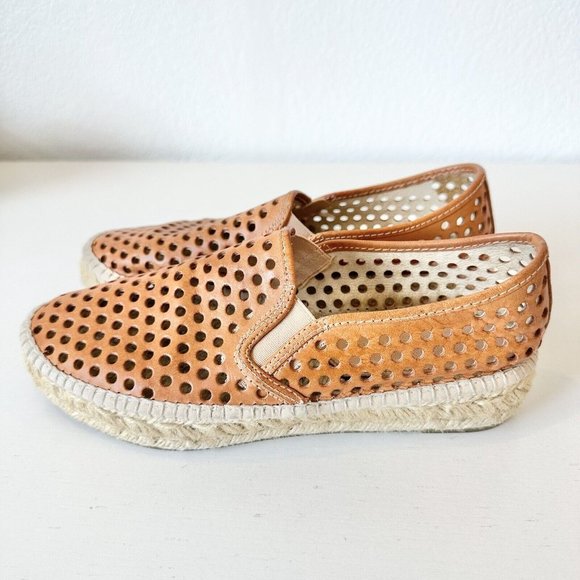 $225 Loeffler Randall Rowan Perforated Espadrille Flat Sand Size 38 - Picture 5 of 7